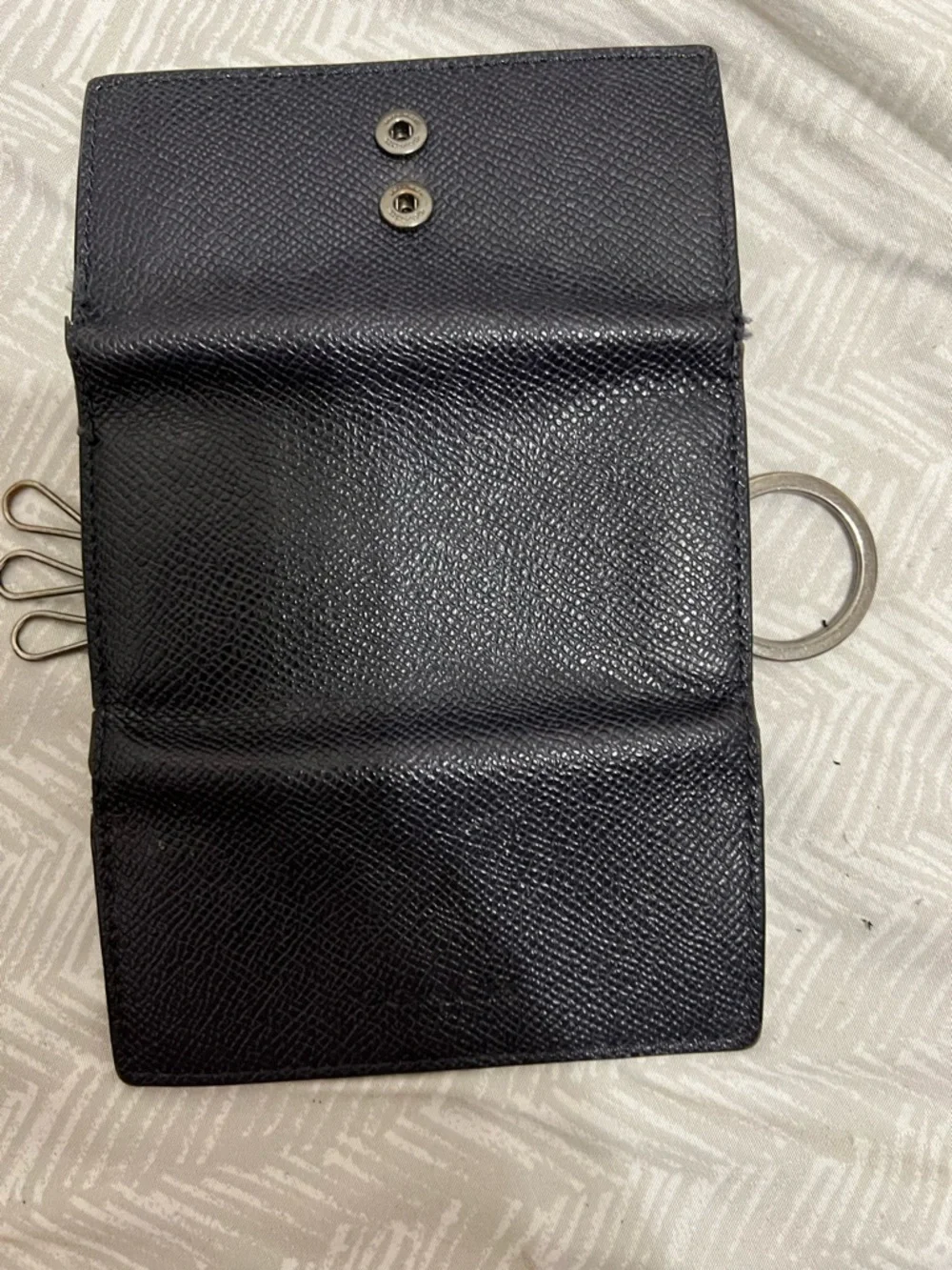 Vintage Coach Black Pebbled Leather Key Holder Wallet